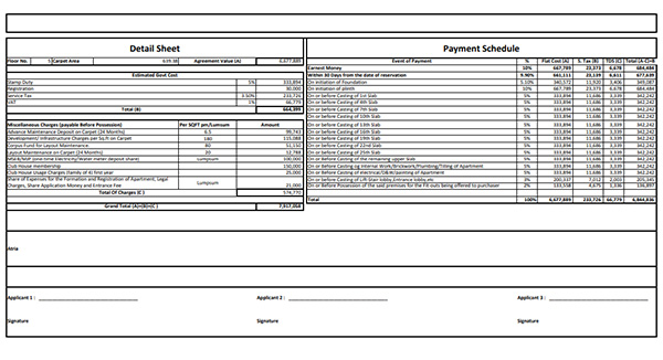 Oberoi Sky City Borivali Costing Plan